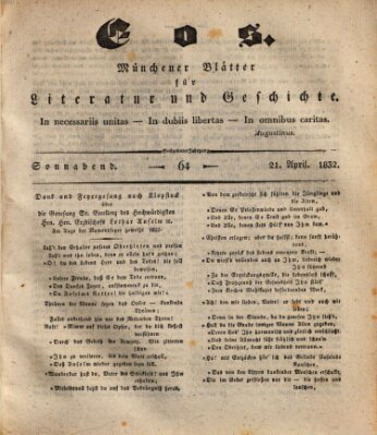 Eos Samstag 21. April 1832