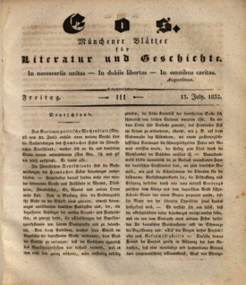 Eos Freitag 13. Juli 1832