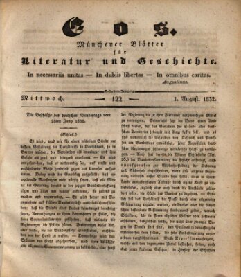 Eos Mittwoch 1. August 1832
