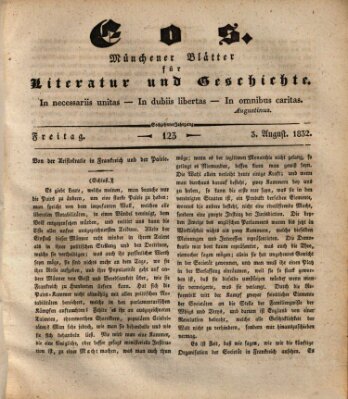 Eos Freitag 3. August 1832