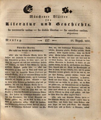 Eos Montag 27. August 1832