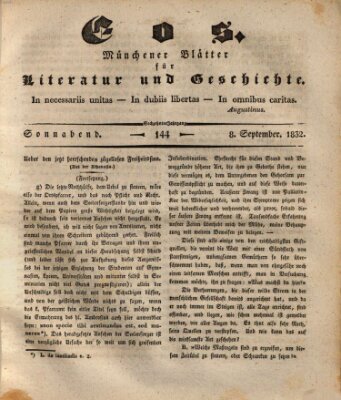 Eos Samstag 8. September 1832