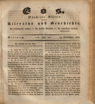 Eos Mittwoch 19. September 1832