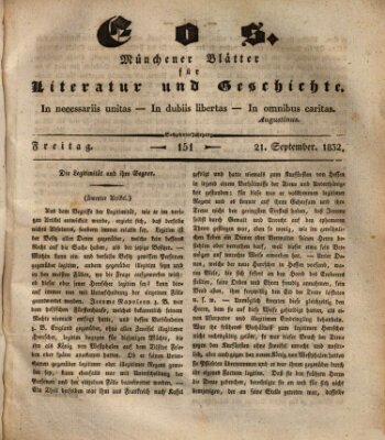 Eos Freitag 21. September 1832