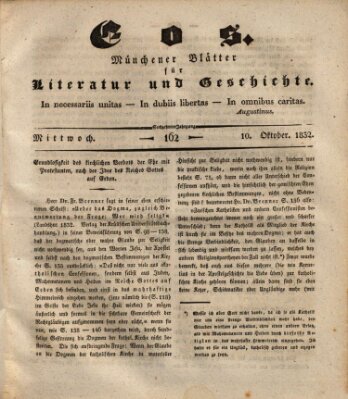 Eos Mittwoch 10. Oktober 1832