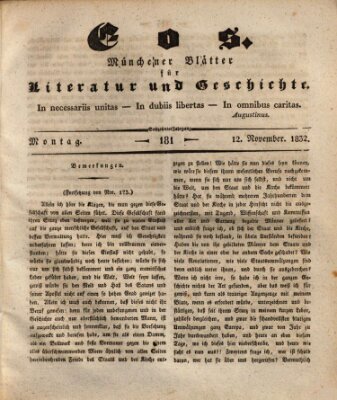 Eos Montag 12. November 1832