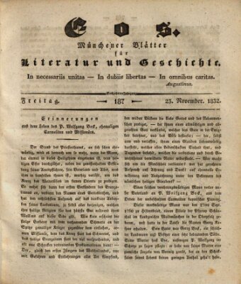 Eos Freitag 23. November 1832