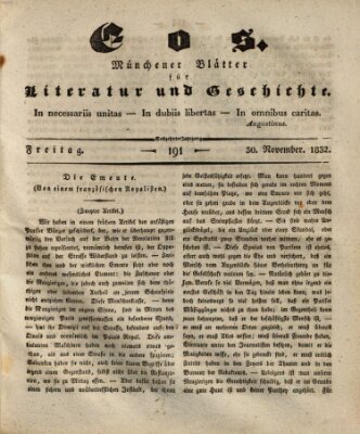 Eos Freitag 30. November 1832