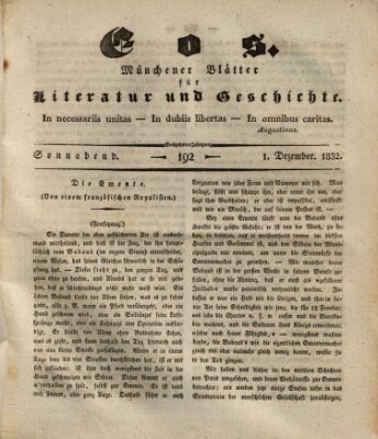 Eos Samstag 1. Dezember 1832