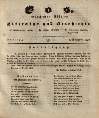 Eos Freitag 7. Dezember 1832