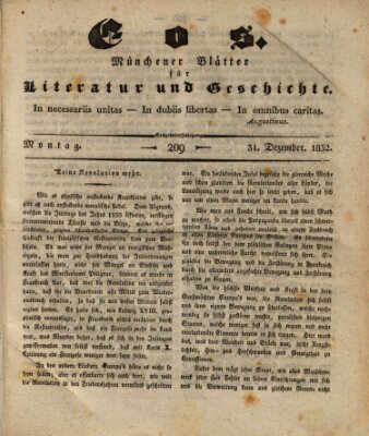 Eos Montag 31. Dezember 1832