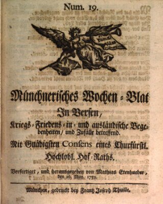 Münchnerisches Wochenblatt In Versen Samstag 26. Mai 1759