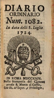 Diario ordinario Samstag 8. Juli 1724