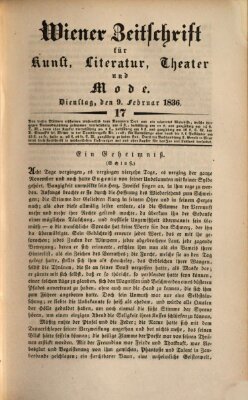 Wiener Zeitschrift für Kunst, Literatur, Theater und Mode Dienstag 9. Februar 1836