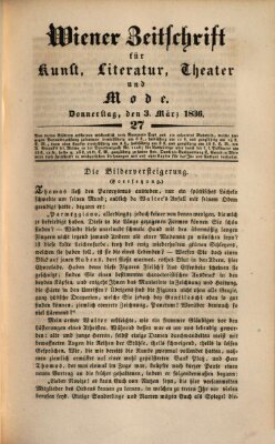 Wiener Zeitschrift für Kunst, Literatur, Theater und Mode Donnerstag 3. März 1836