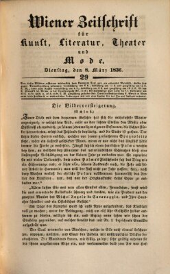 Wiener Zeitschrift für Kunst, Literatur, Theater und Mode Dienstag 8. März 1836