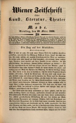 Wiener Zeitschrift für Kunst, Literatur, Theater und Mode Dienstag 29. März 1836