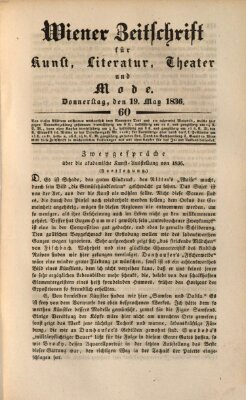 Wiener Zeitschrift für Kunst, Literatur, Theater und Mode Donnerstag 19. Mai 1836