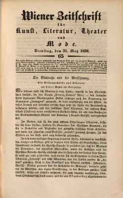 Wiener Zeitschrift für Kunst, Literatur, Theater und Mode Dienstag 31. Mai 1836