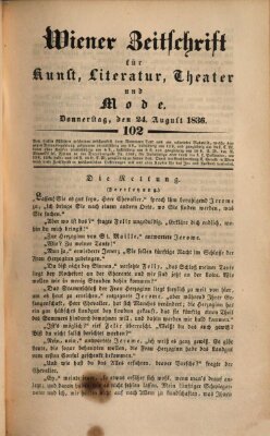 Wiener Zeitschrift für Kunst, Literatur, Theater und Mode Mittwoch 24. August 1836