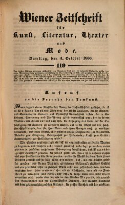 Wiener Zeitschrift für Kunst, Literatur, Theater und Mode Dienstag 4. Oktober 1836