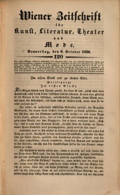 Wiener Zeitschrift für Kunst, Literatur, Theater und Mode Donnerstag 6. Oktober 1836