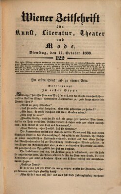 Wiener Zeitschrift für Kunst, Literatur, Theater und Mode Dienstag 11. Oktober 1836