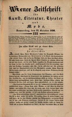 Wiener Zeitschrift für Kunst, Literatur, Theater und Mode Donnerstag 13. Oktober 1836