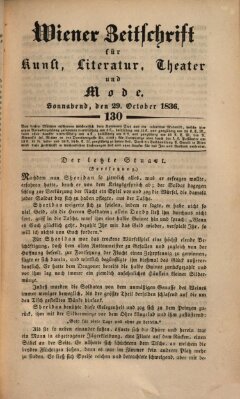 Wiener Zeitschrift für Kunst, Literatur, Theater und Mode Samstag 29. Oktober 1836