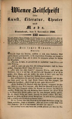 Wiener Zeitschrift für Kunst, Literatur, Theater und Mode Samstag 5. November 1836