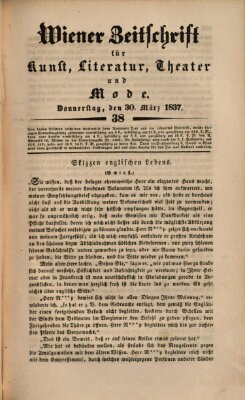 Wiener Zeitschrift für Kunst, Literatur, Theater und Mode Donnerstag 30. März 1837