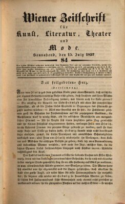 Wiener Zeitschrift für Kunst, Literatur, Theater und Mode Samstag 15. Juli 1837