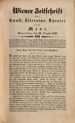 Wiener Zeitschrift für Kunst, Literatur, Theater und Mode Donnerstag 24. August 1837