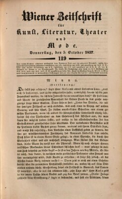 Wiener Zeitschrift für Kunst, Literatur, Theater und Mode Donnerstag 5. Oktober 1837