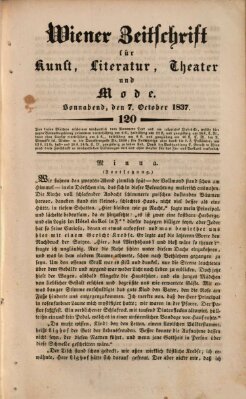 Wiener Zeitschrift für Kunst, Literatur, Theater und Mode Samstag 7. Oktober 1837