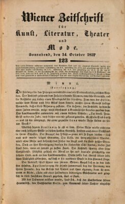 Wiener Zeitschrift für Kunst, Literatur, Theater und Mode Samstag 14. Oktober 1837