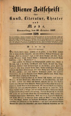 Wiener Zeitschrift für Kunst, Literatur, Theater und Mode Donnerstag 26. Oktober 1837