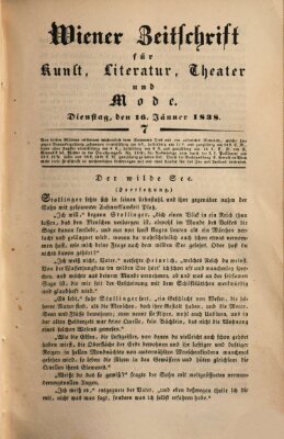 Wiener Zeitschrift für Kunst, Literatur, Theater und Mode Dienstag 16. Januar 1838