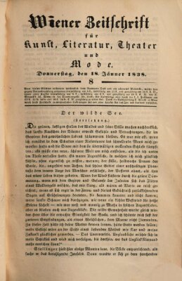 Wiener Zeitschrift für Kunst, Literatur, Theater und Mode Donnerstag 18. Januar 1838