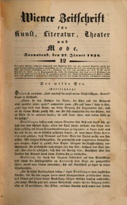 Wiener Zeitschrift für Kunst, Literatur, Theater und Mode Samstag 27. Januar 1838