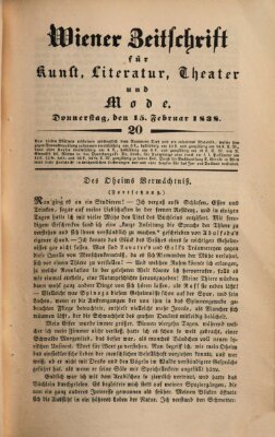 Wiener Zeitschrift für Kunst, Literatur, Theater und Mode Donnerstag 15. Februar 1838