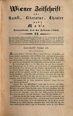 Wiener Zeitschrift für Kunst, Literatur, Theater und Mode Samstag 24. Februar 1838