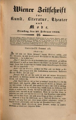 Wiener Zeitschrift für Kunst, Literatur, Theater und Mode Dienstag 27. Februar 1838