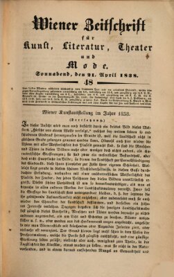 Wiener Zeitschrift für Kunst, Literatur, Theater und Mode Samstag 21. April 1838