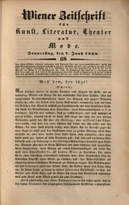 Wiener Zeitschrift für Kunst, Literatur, Theater und Mode Donnerstag 7. Juni 1838