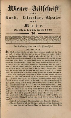 Wiener Zeitschrift für Kunst, Literatur, Theater und Mode Dienstag 26. Juni 1838