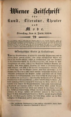 Wiener Zeitschrift für Kunst, Literatur, Theater und Mode Dienstag 3. Juli 1838