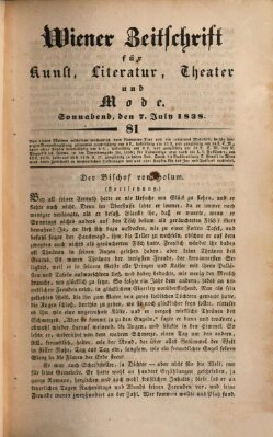 Wiener Zeitschrift für Kunst, Literatur, Theater und Mode Samstag 7. Juli 1838