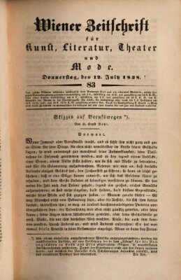 Wiener Zeitschrift für Kunst, Literatur, Theater und Mode Donnerstag 12. Juli 1838