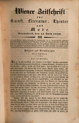 Wiener Zeitschrift für Kunst, Literatur, Theater und Mode Samstag 14. Juli 1838